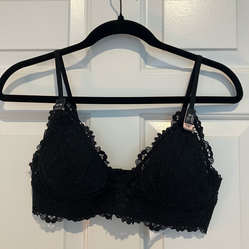 Etam N8 Triangle Black Lace Bralette 34C